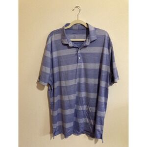 Johnnie-O‎ Purple Joker Striped Polo Shirt Size XXL Men Golf Short Sleeve